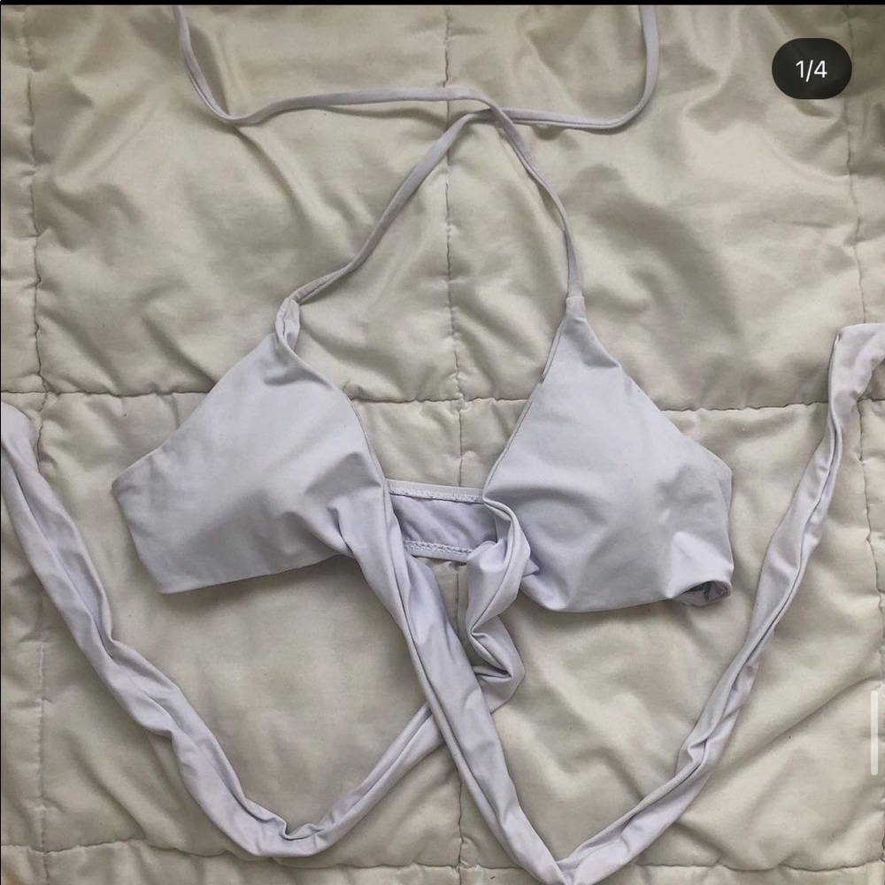 white bikini top